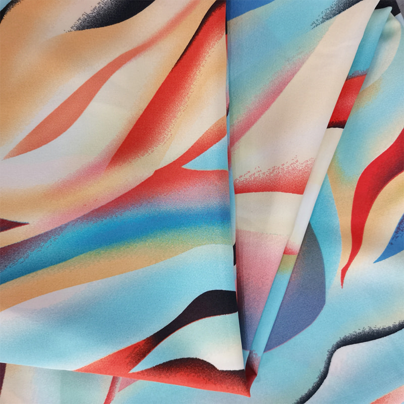 TIME-15-2-1 150CM Bredde Letvægts 110GSM 4-vejs Stretch Print Mønster Polyester Stof