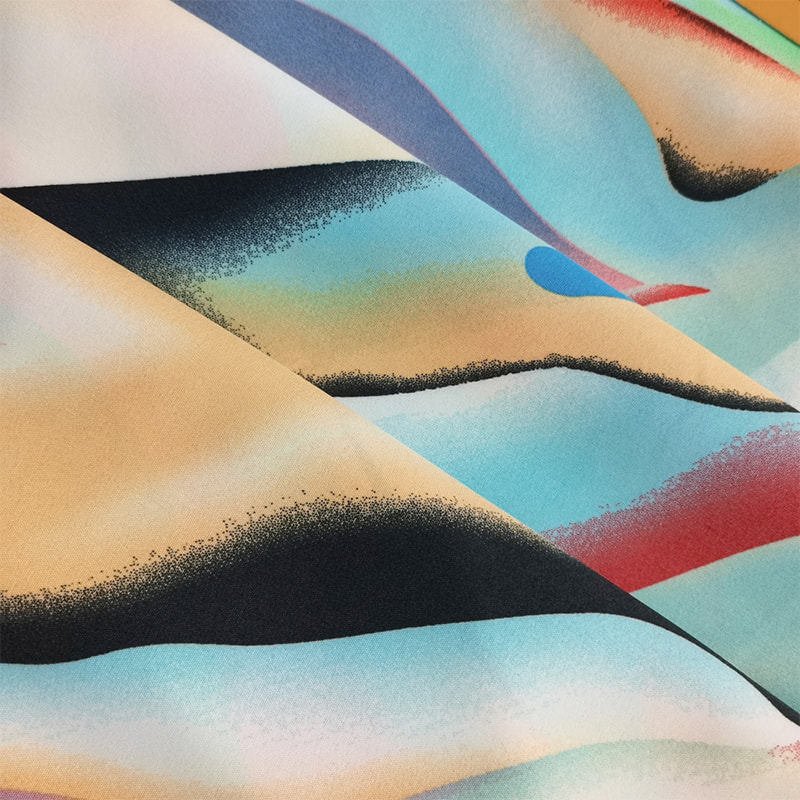 TIME-15-2-1 150CM Bredde Letvægts 110GSM 4-vejs Stretch Print Mønster Polyester Stof