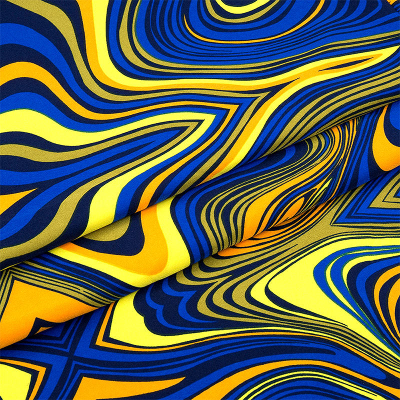 TIME-15-2-4 120 GSM 4-vejs Stretch Print Mønster Polyester Stof