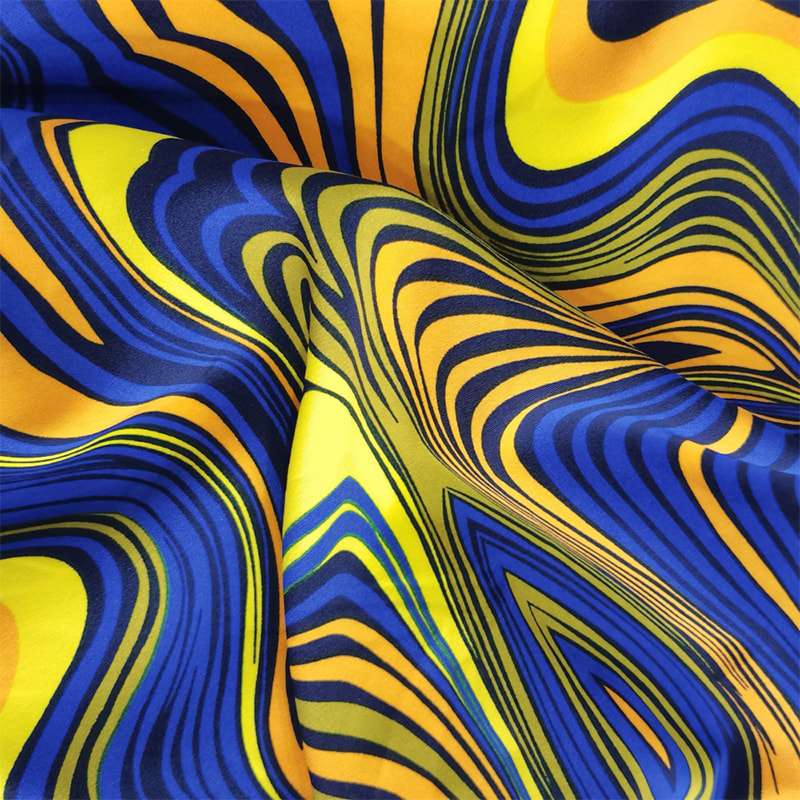 TIME-15-2-4 120 GSM 4-vejs Stretch Print Mønster Polyester Stof