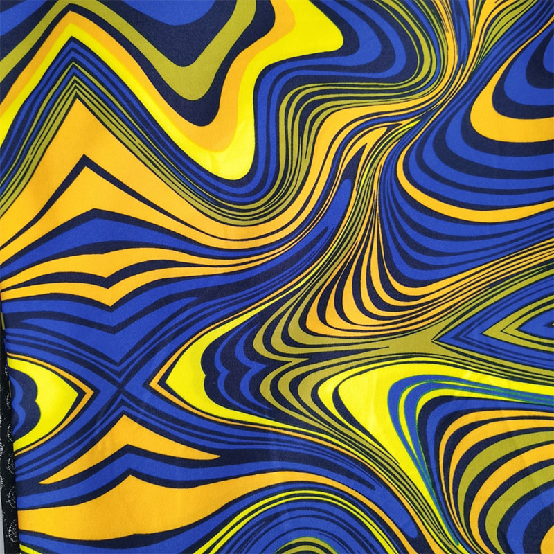 TIME-15-2-4 120 GSM 4-vejs Stretch Print Mønster Polyester Stof